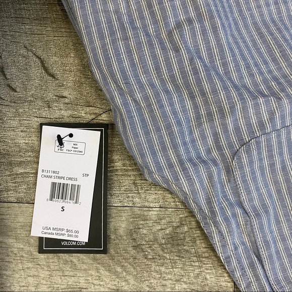 Volcom blue striped overall short dress - Picture 14 of 16